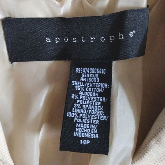 VTG Apostrophe Yellow Striped Single Breasted Fitted Blazer Plussize 14P - Picture 10 of 13